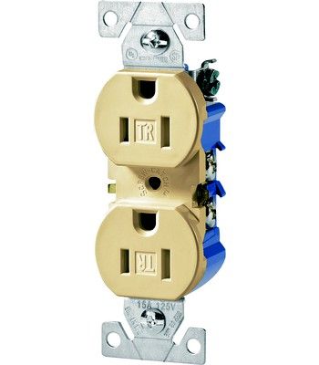 TR270V Tamper Resistant Duplex Receptacle Ivory 15 Amp 125 Volt