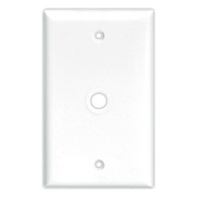 1 Gang Coax Or Telephone Wire Wallplate White 2128W