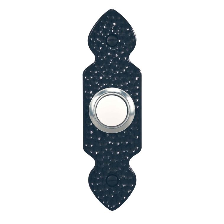 Black Hammered Wired Push Button Doorbell