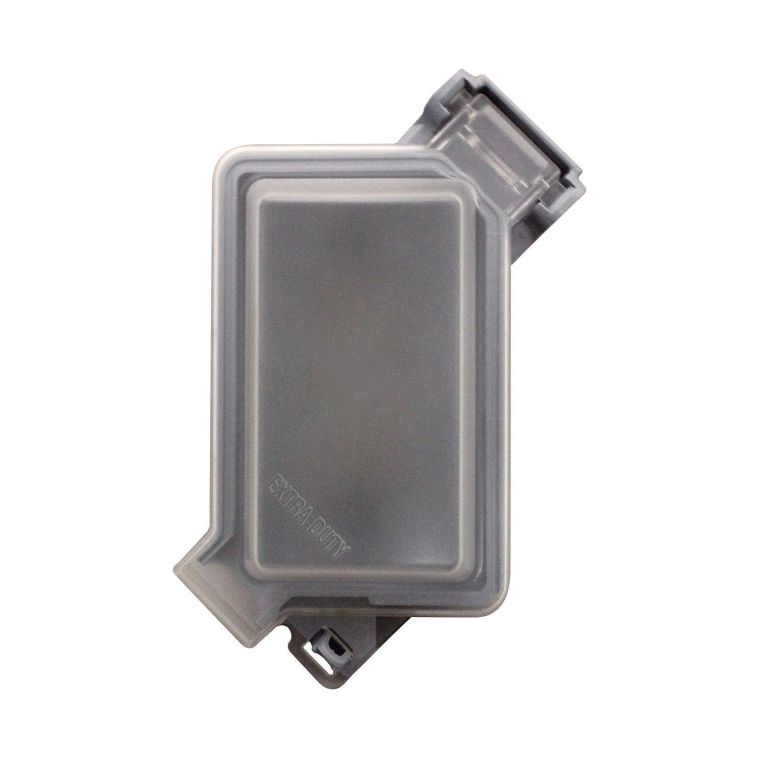 1 Gang Clear Weatherproof In Use Duplex/GFCI Cover Grey