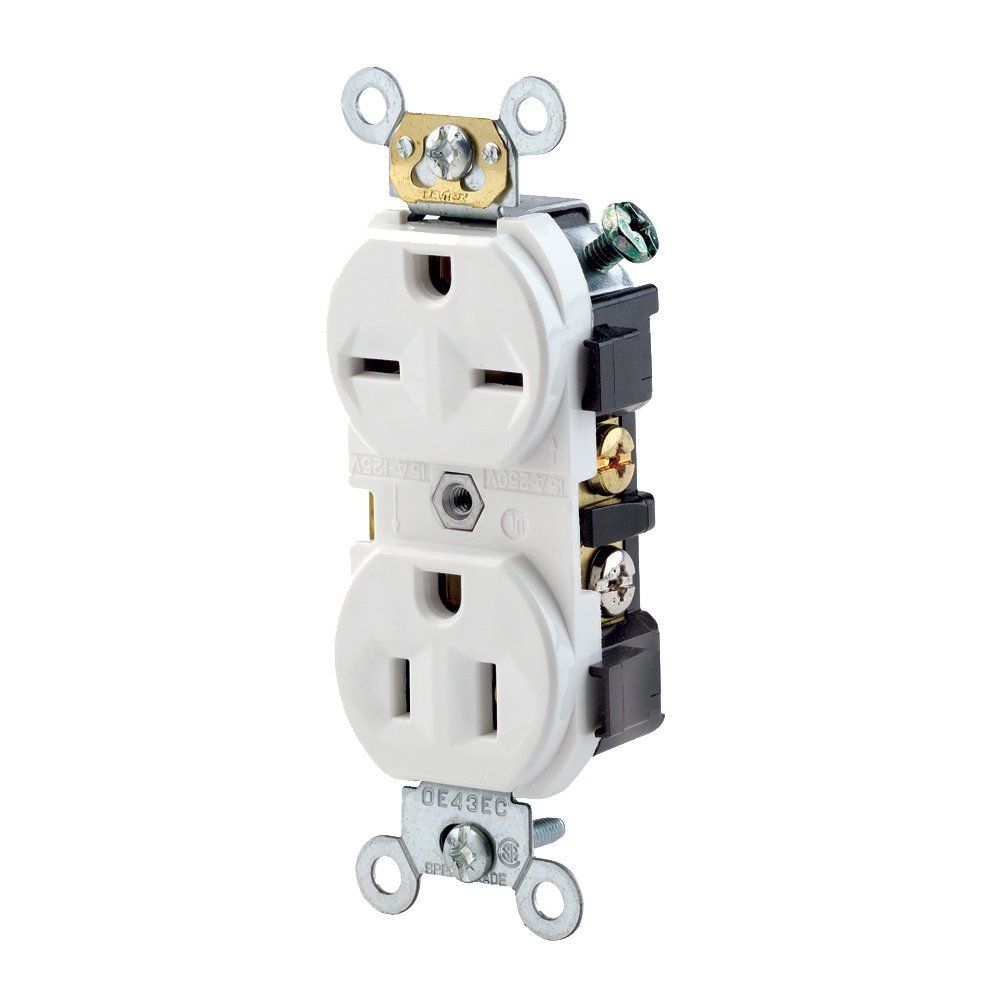 Narrow Body Duplex Receptacle 5031-W 15 Amp 125/250V