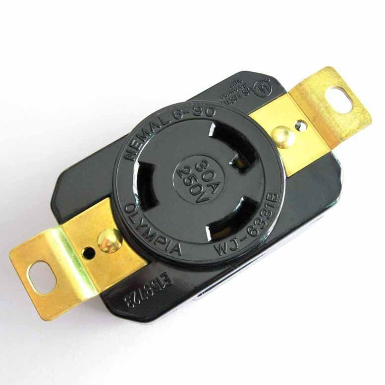 30 Amp NEMA L6-30R Single Twist Lock Receptacle