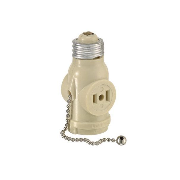 Lampholder with Outlet and Pull Chain (30853)
