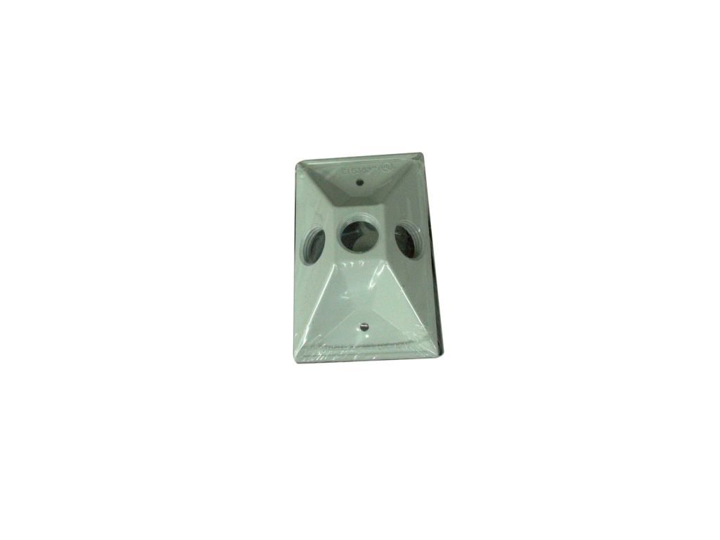 Box Rectangle Cover 3 Hole White