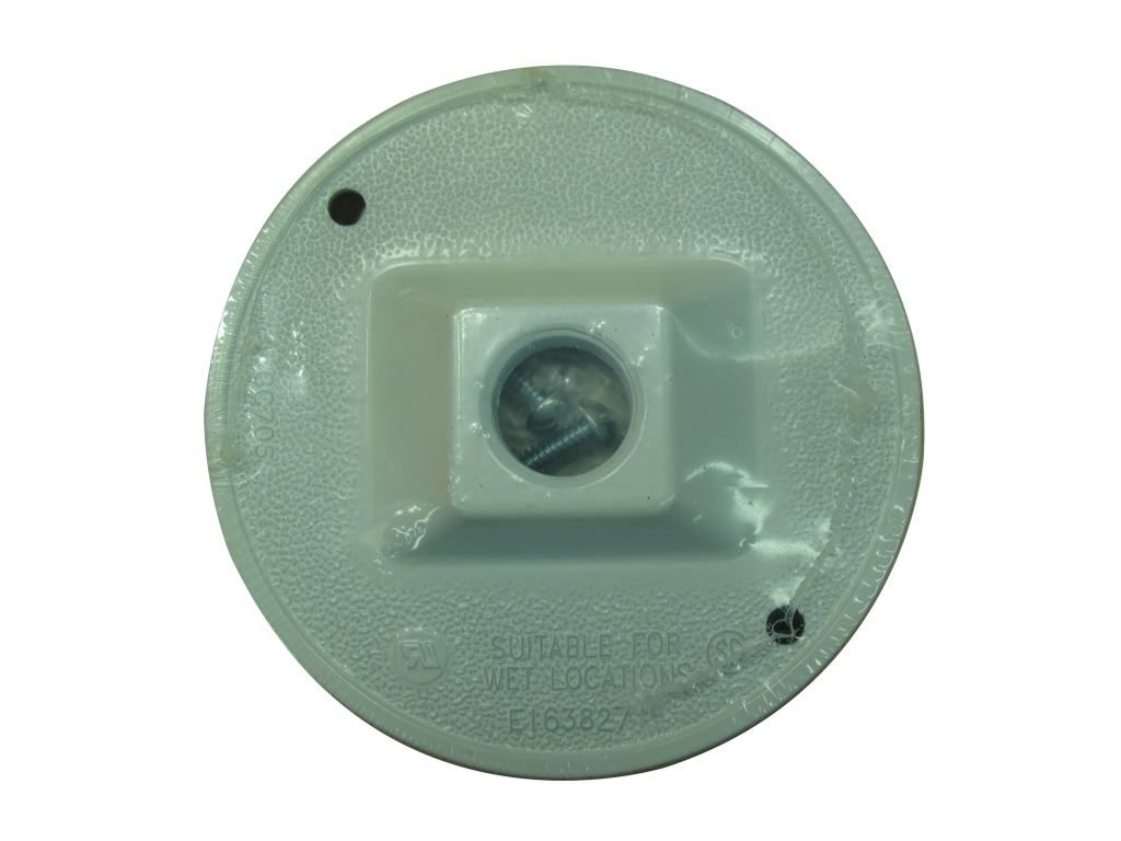 Weatherproof Round Cover 1 Hole White