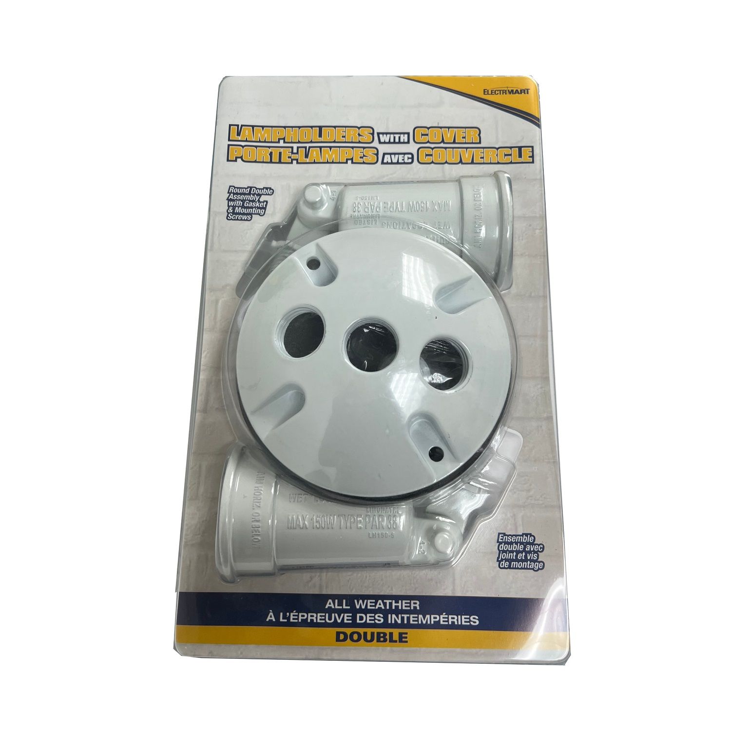 Electrmart Double Lampholder Kit with Cover White Weatherproof (5577)