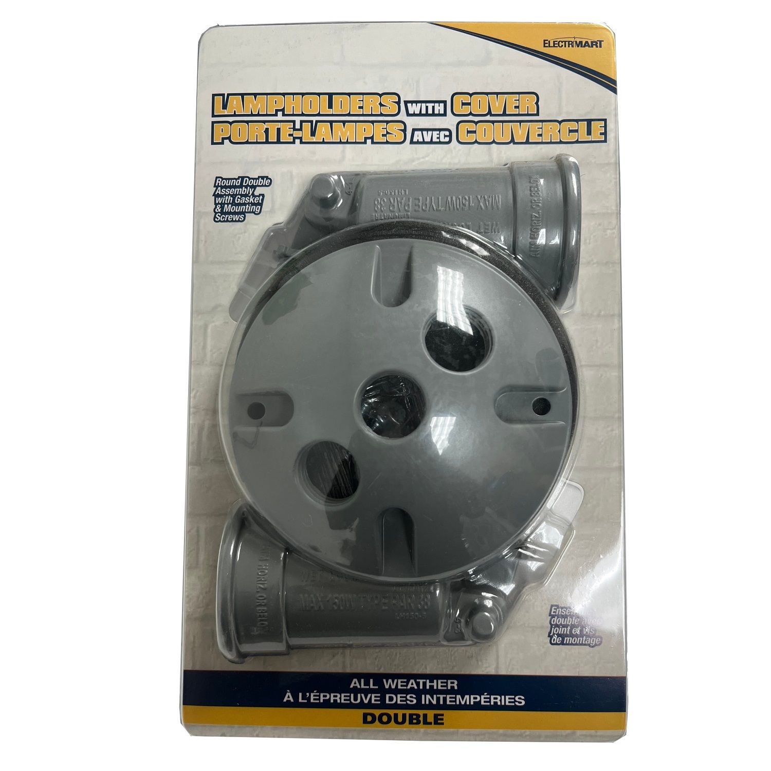 Electrmart Double Lampholder Kit with Cover Grey Weatherproof (5573)