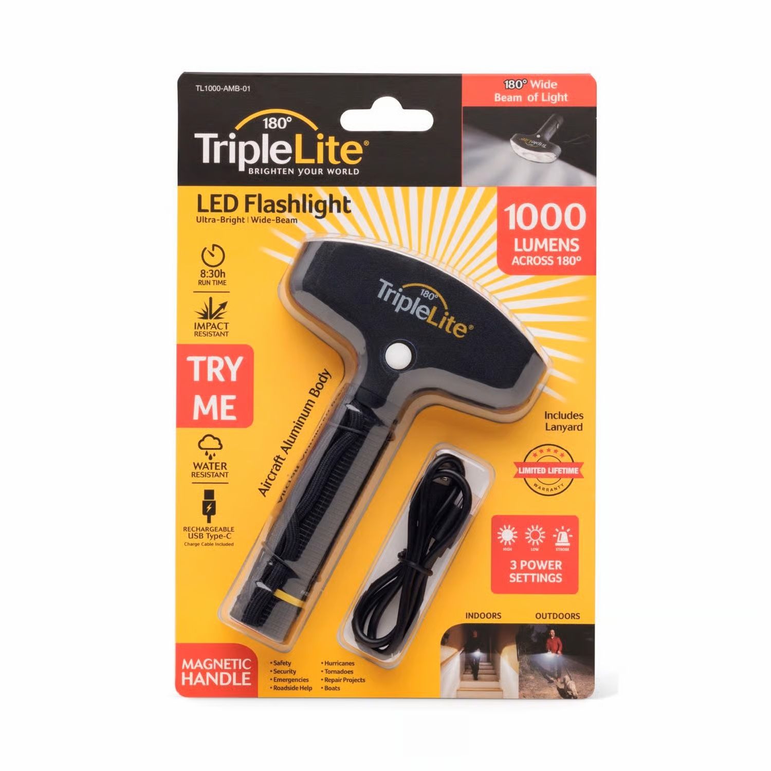 TripleLite LED Flashlight Rechargeable 1000 lm (3016248)
