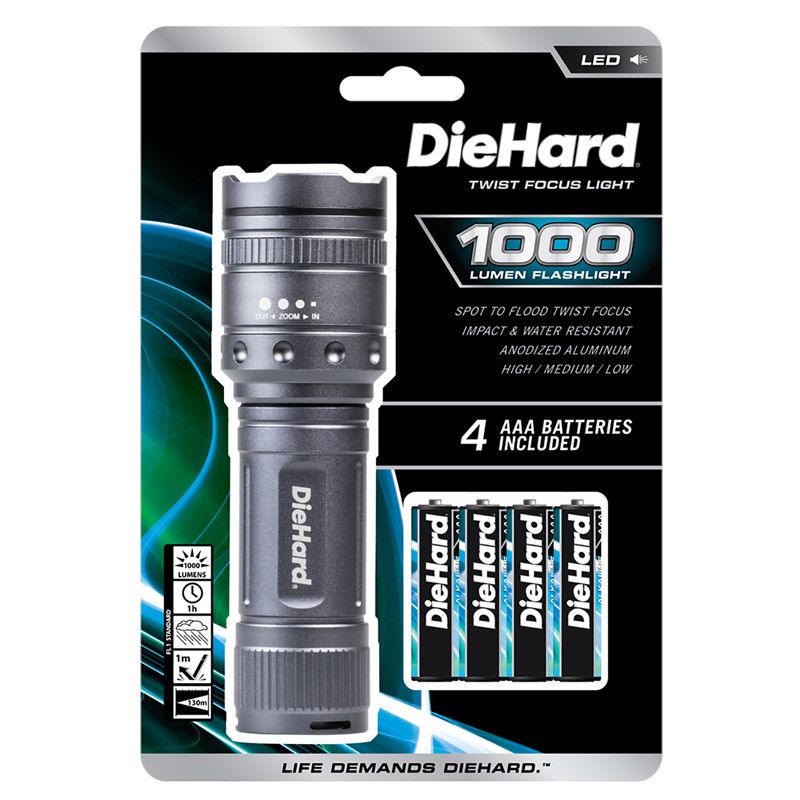 Die Hard LED Flashlight with Batteries 1000 Lumens (3000298) (41-6122)
