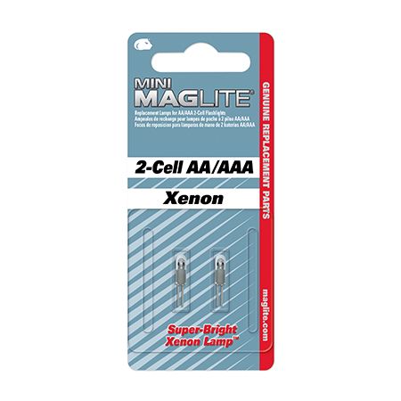 Maglite 2-Cell AA or AAA Flashlight Bulb Xenon Bi-Pin (32340)