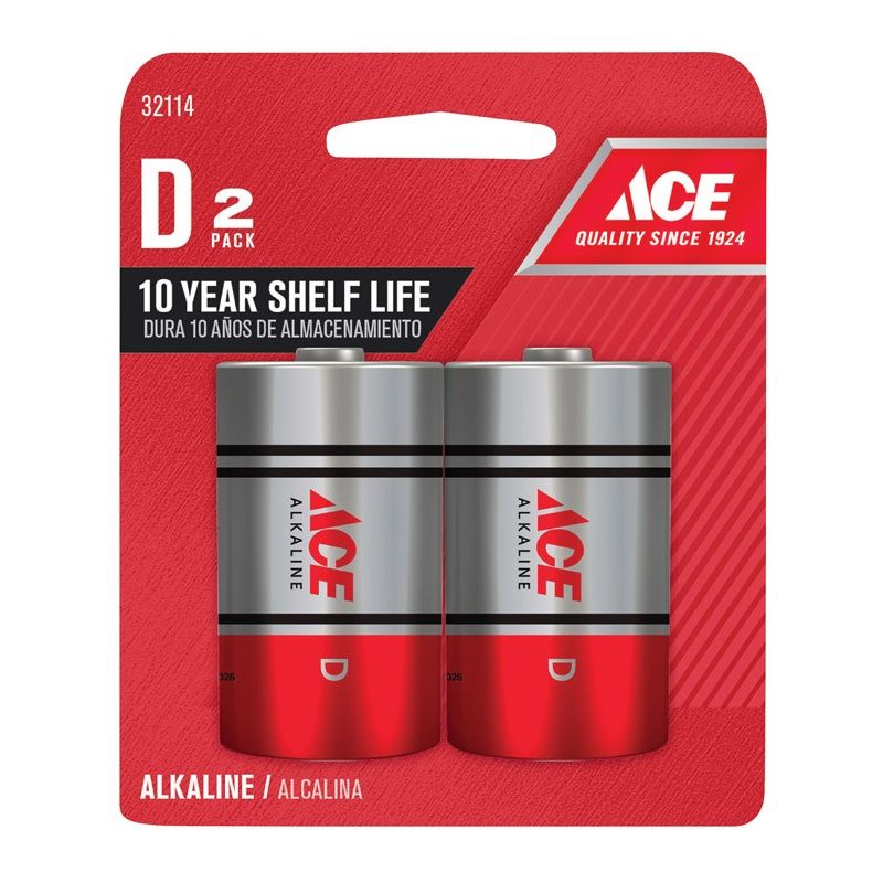 Battery D Alkaline 2pk (32114)