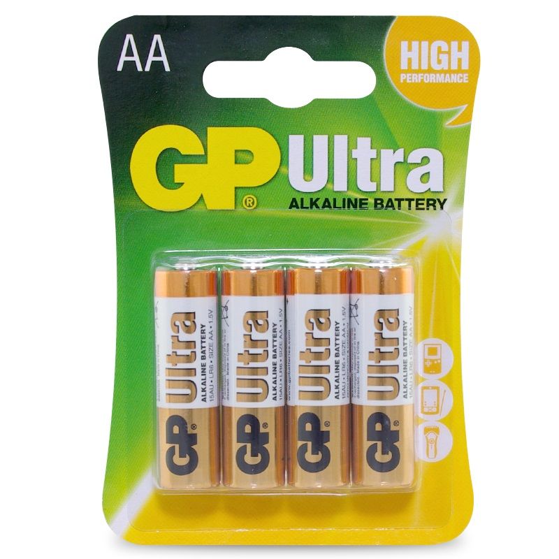 GP Ultra Alkaline Battery AA 4 pack