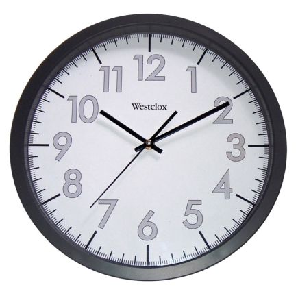 Wall Clock Round White/Black 14in (6108740)