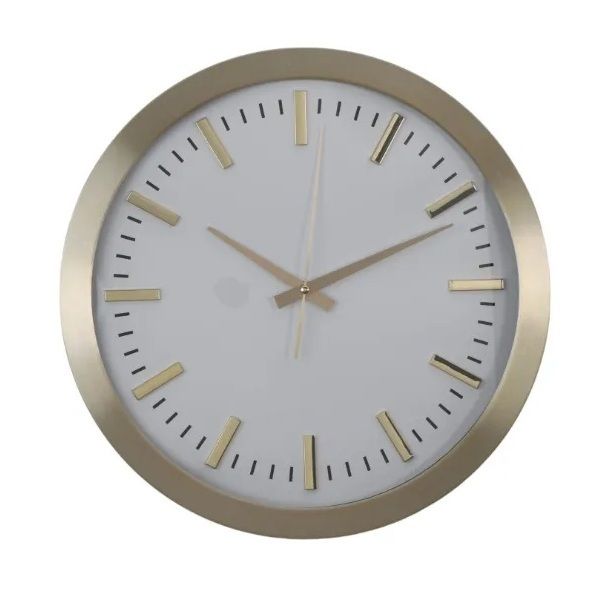 Analog Wall Clock Golden Round 15.75 in. (423-161207)