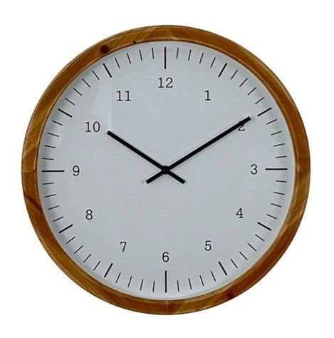 Wall Clock Wooden Round 17.5 in.