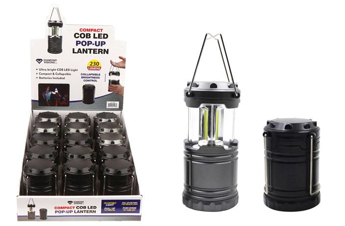 COB LED Pop Up Mini Lantern Black / Grey (08-1908)
