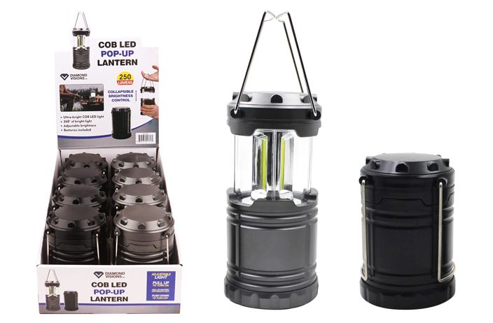 COB LED Pop Up Lantern Black /Grey  (08-1657)