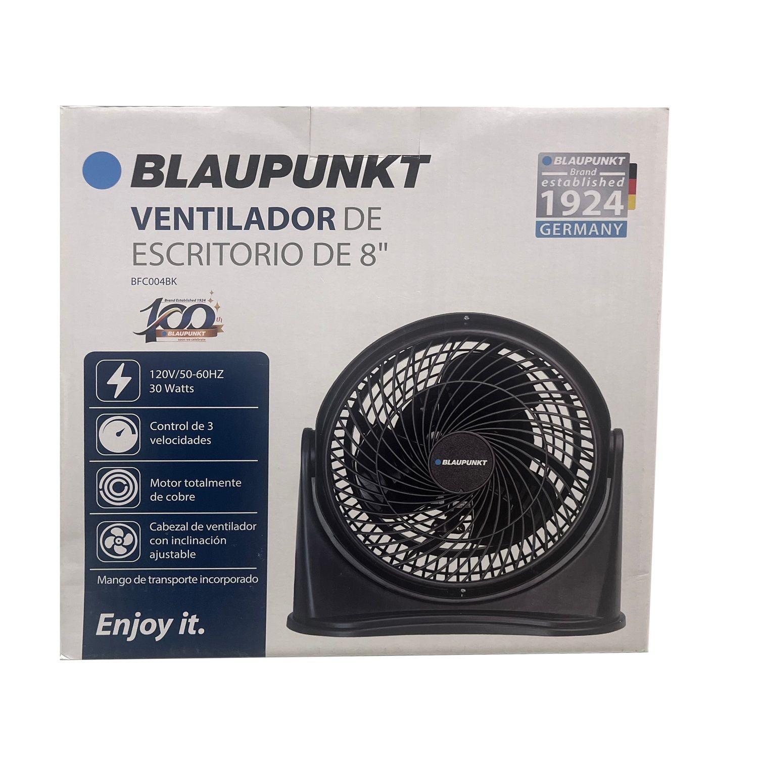 Blaupunkt Desk Fan Plastic Black 8 in. (BFC004BK)