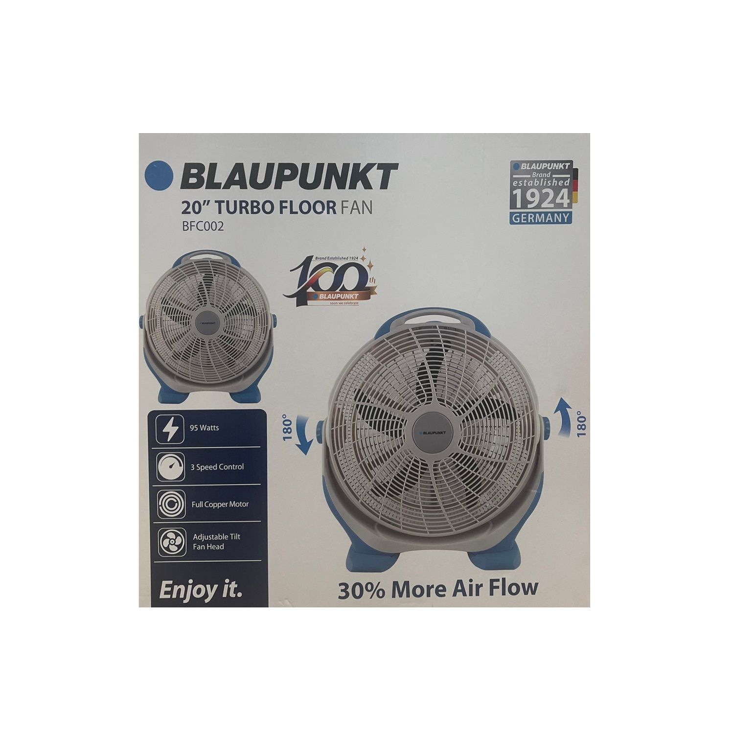 Blaupunkt Turbo Floor Fan White 20 in. (BFC002)