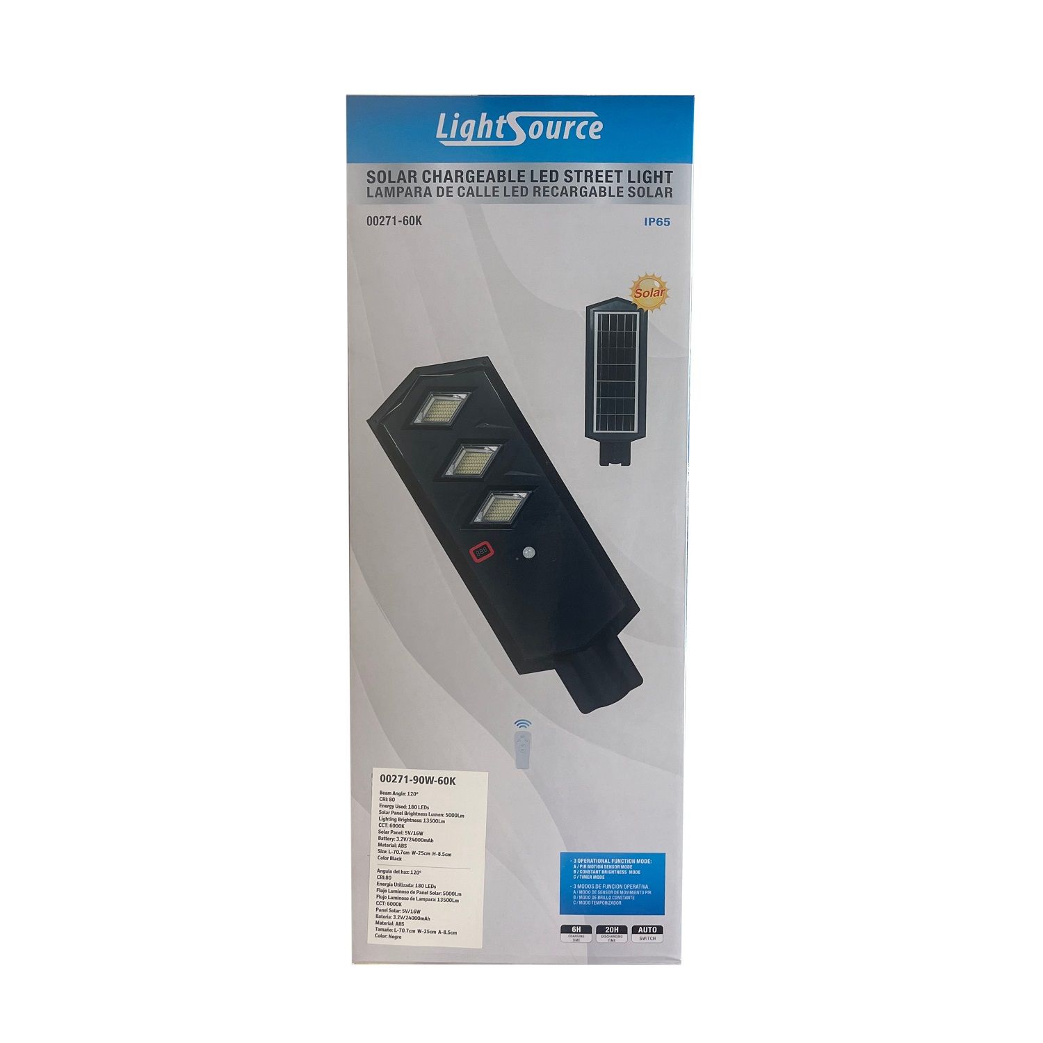 Lightsource Solar LED Steet Light with Motion Sensor 90W