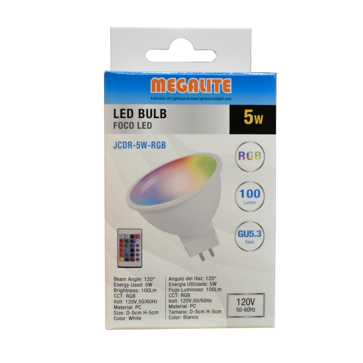 Megalite LED Bulb GU5.3 5W (JCDR-5W-RGB)