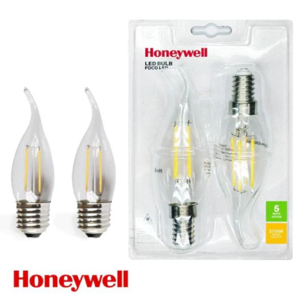 Honeywell Bulb Bent Tip Clear 2pc 5w (HW-BE14-01-2PK-5W-27K)