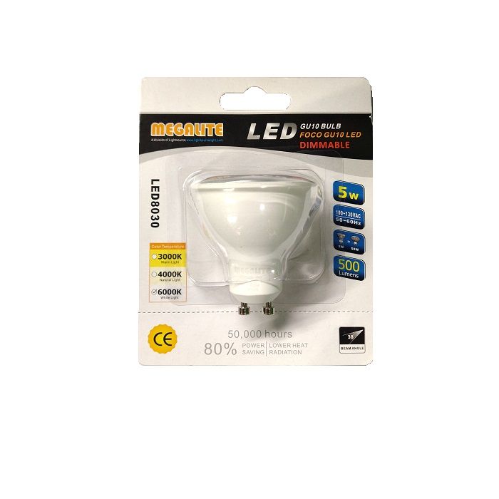 Megalite Led Bulb GU10 6000K 5W