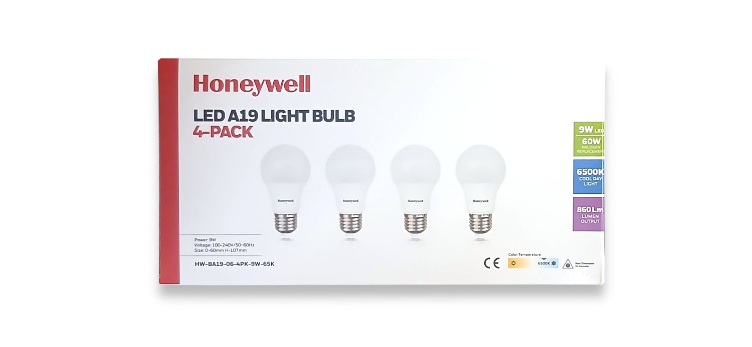Honeywell LED Bulb 9W 6500K 4pk  (HW-BA19-06-4PK-9W-65K)