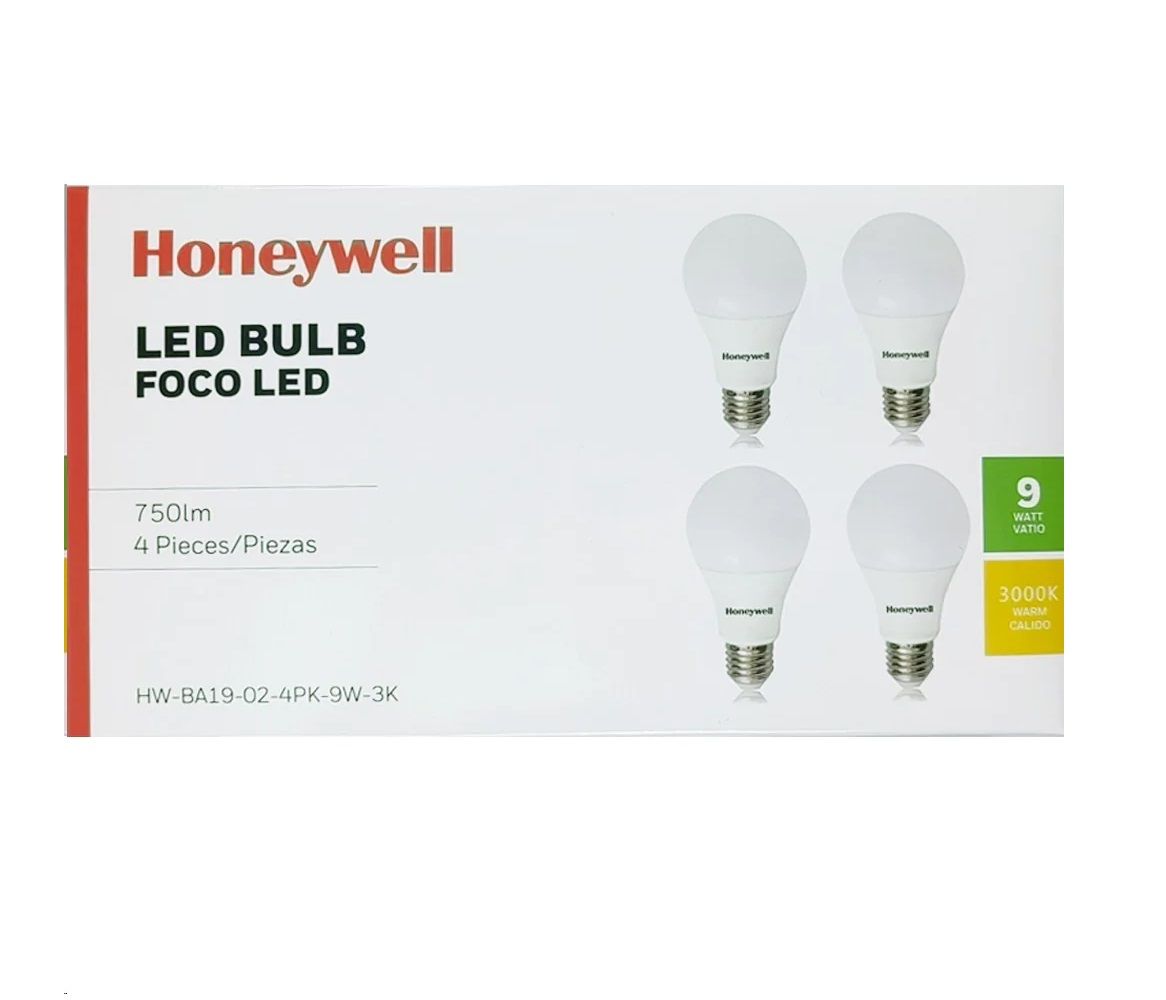 Honeywell LED Bulb 9W 3000K 4pk  (HW-BA19-02-4PK-9W-3K)