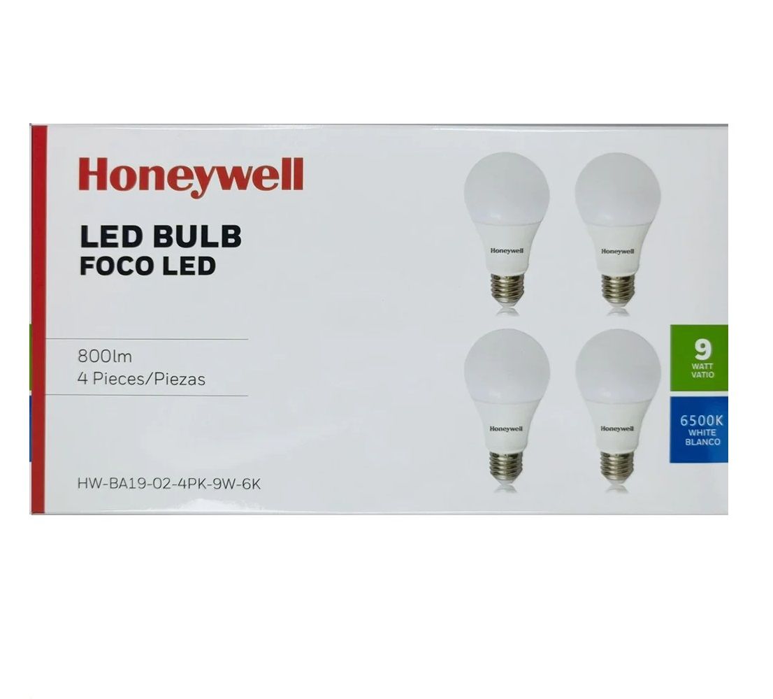 Honeywell LED Bulb 9W 6500K 4pk  (HW-BA19-02-4PK-9W-6K)
