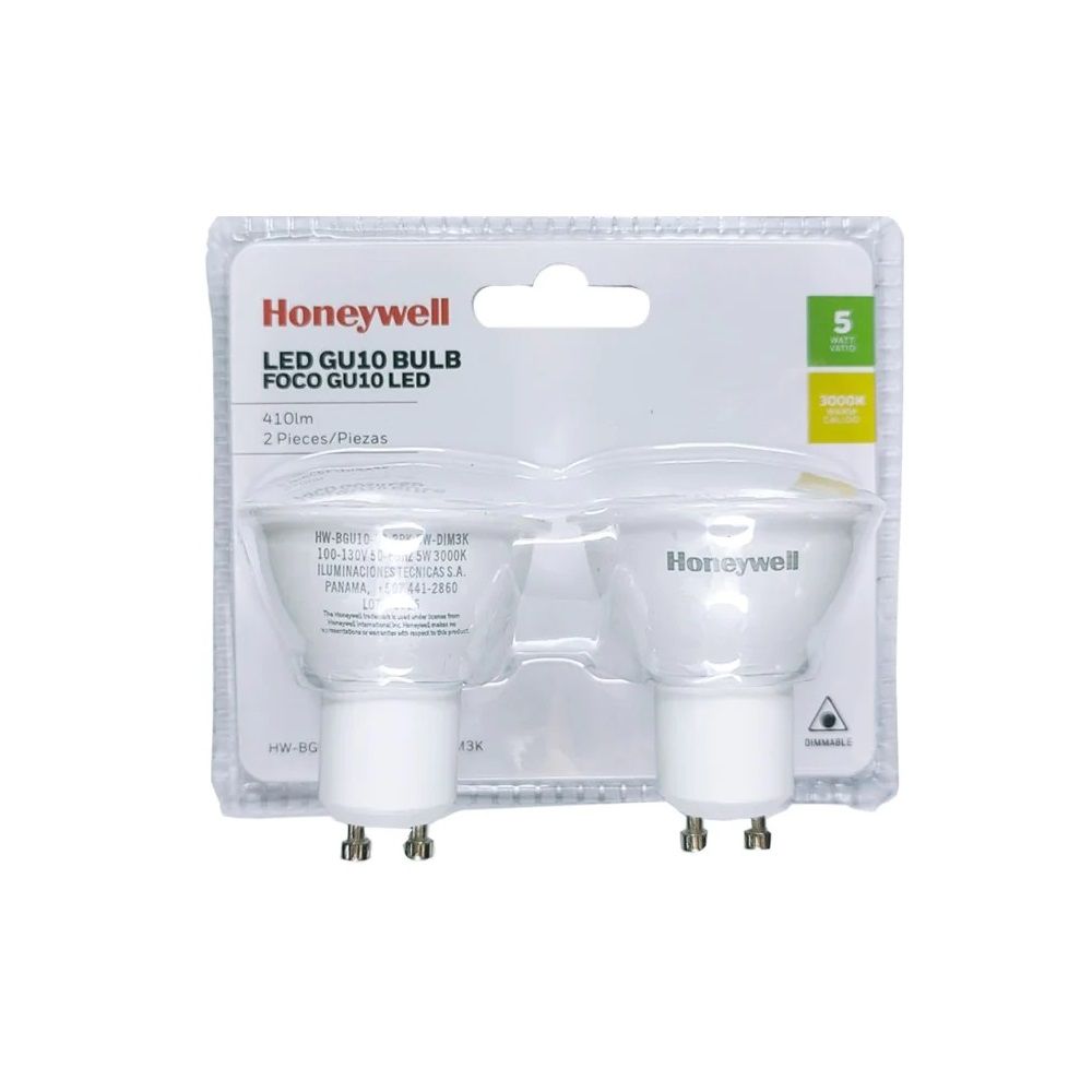 Honeywell LED Bulb GU10 5W 3000K 2 pk  (HW-BGU10-03-2PK-5W-DIM3K)