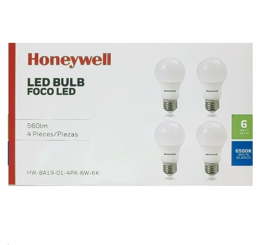 Honeywell LED Bulb 6W 6500K 4pk  (HW-BA19-01-4PK-6W-6K)