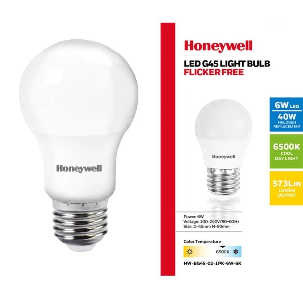 Honeywell LED Bulb G45 6W (HW-BG45-02-1PK-6W-6K)