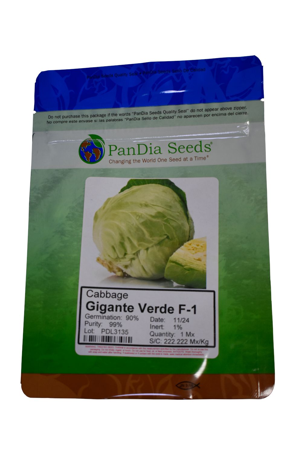 Pandia Gigante Verde F-1 Cabbage Seeds 1Mx
