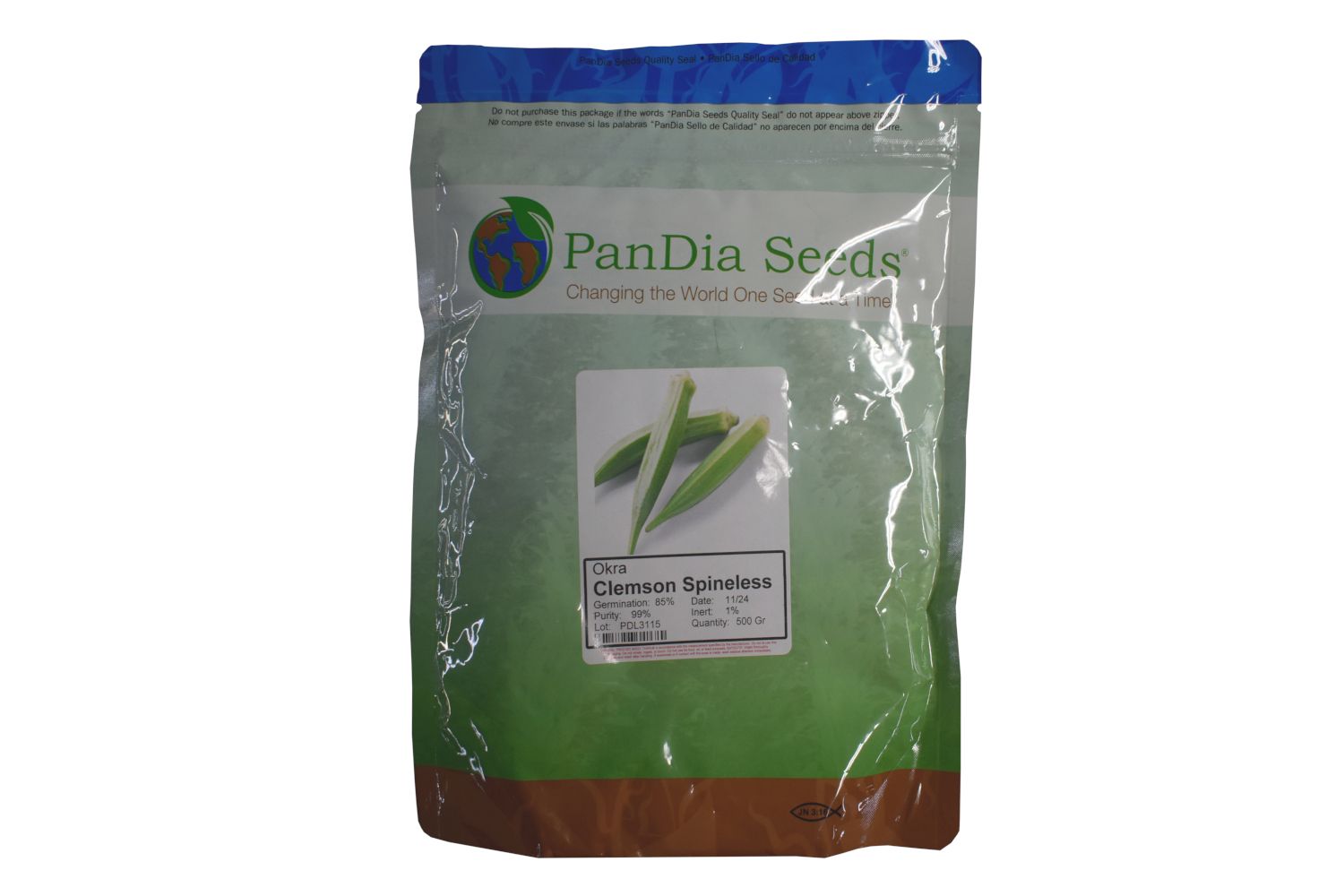 Pandia Clemson Spineless Okra Seeds 500Gr