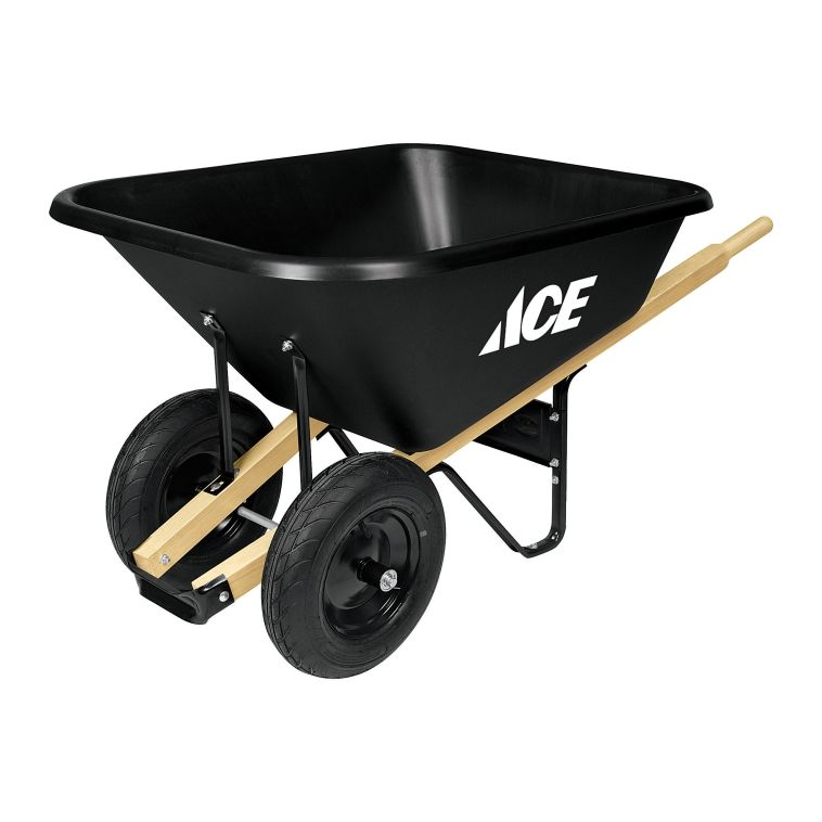 Dual Wheel Wheelbarrow 8 cu. ft. Poly Black (7332323)
