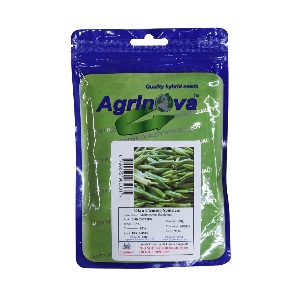 Okra Clemson Spineless Seeds 100g