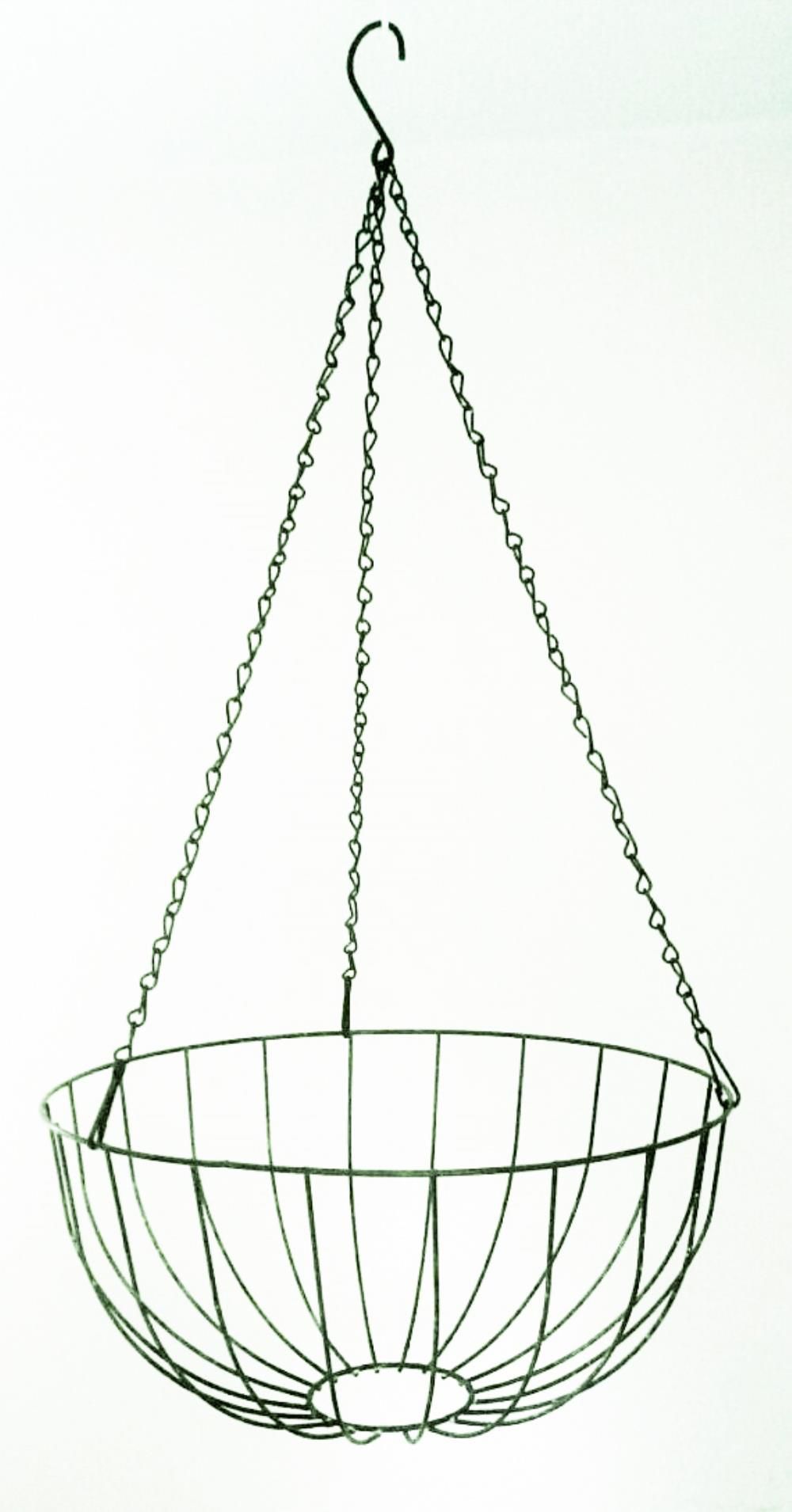 Panacea Black Steel Hanging Basket 12in