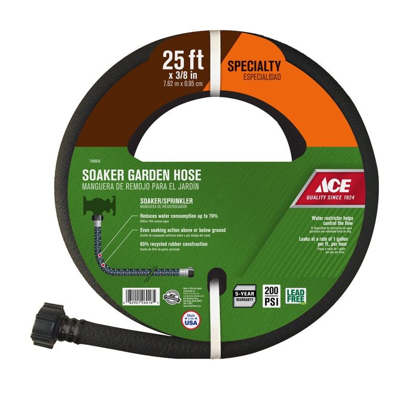 Ace Soaker Pro Soaker Hose 3/8 in. D X 25 ft. L Medium Duty