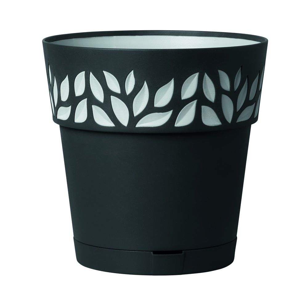 Deroma Leaf Planter Black 7.5in