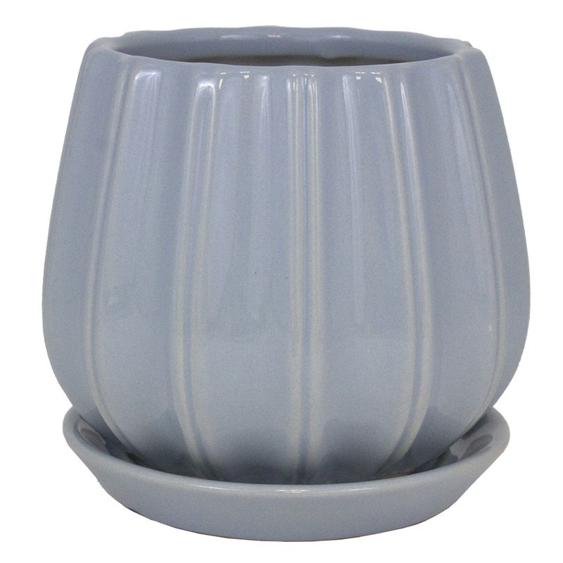 Trendspot Contour Planter Blue Cermaic 6 in. (7008874)