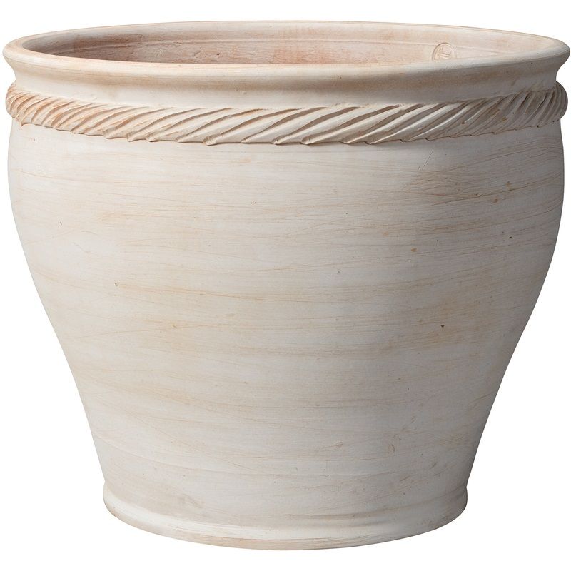 Campana Planter White Terracotta 12in
