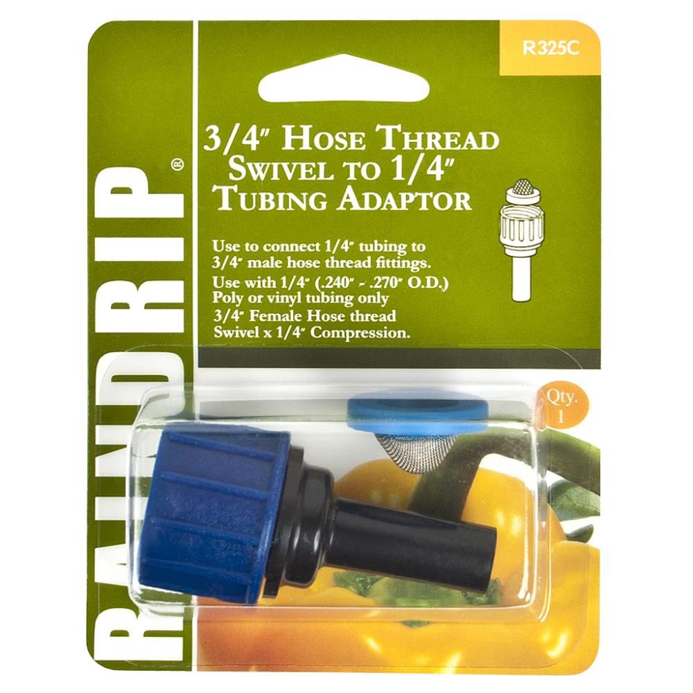 3/4in Hose Thread Swivel to 1/4in Tube
