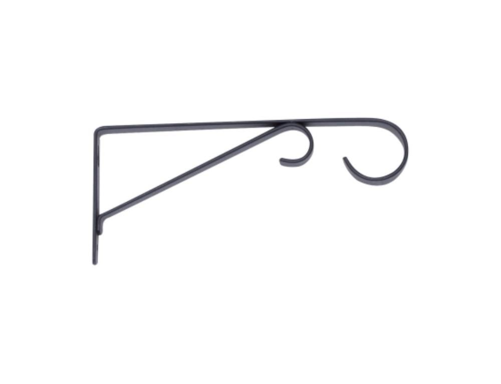 Panacea Black Steel Straight w/Loop Wall Plant Hook 15in D x 15in H x 9/16in W