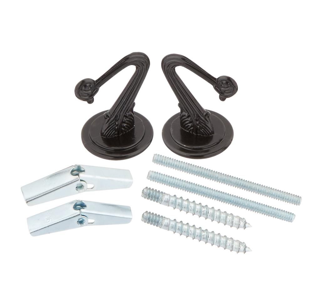 Panacea Steel Black Swag Hook 1.25in W x 1.5in H x 1.2in D 2pk