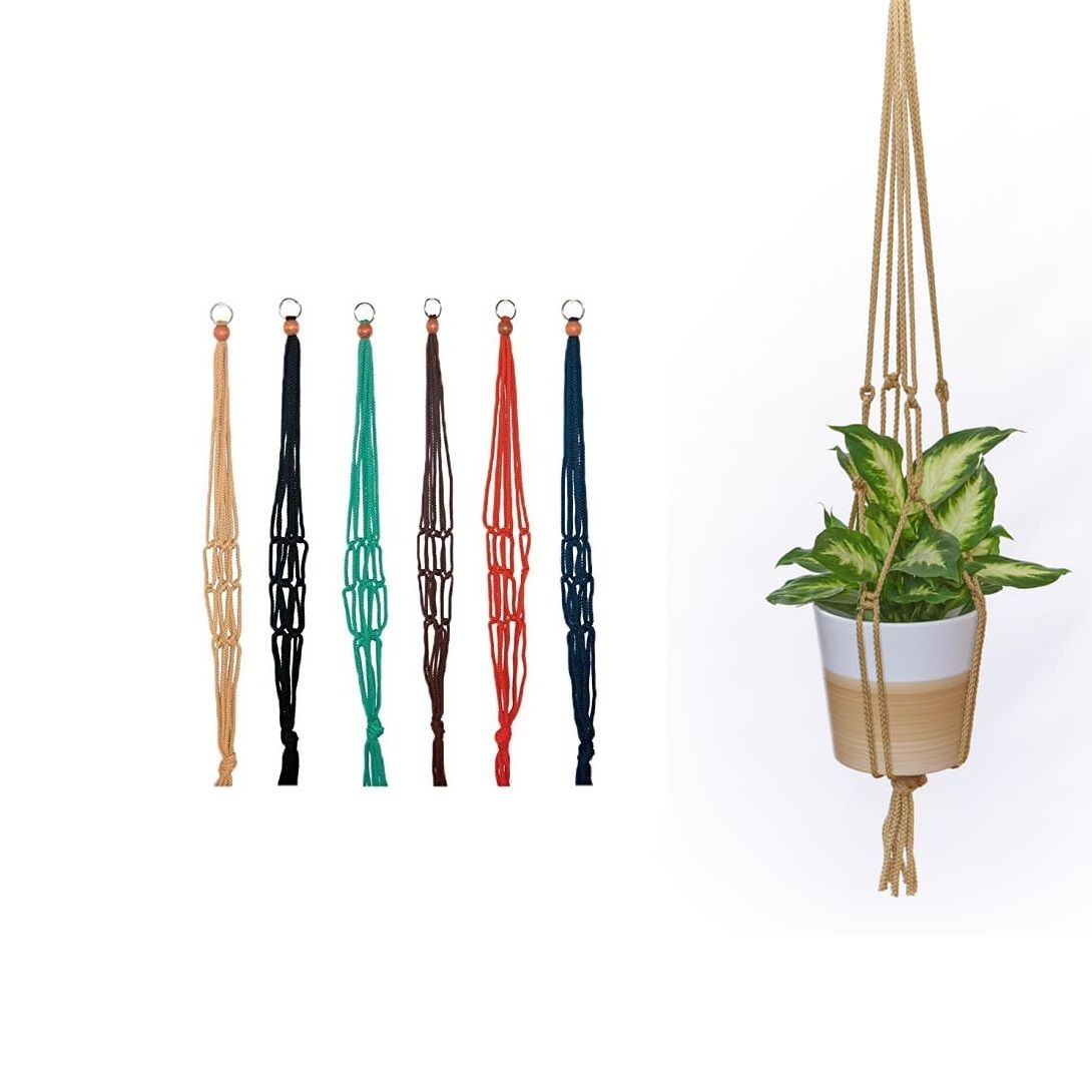 Primitive Planters Macrame Plant Hanger 30 in. Assorted Colours