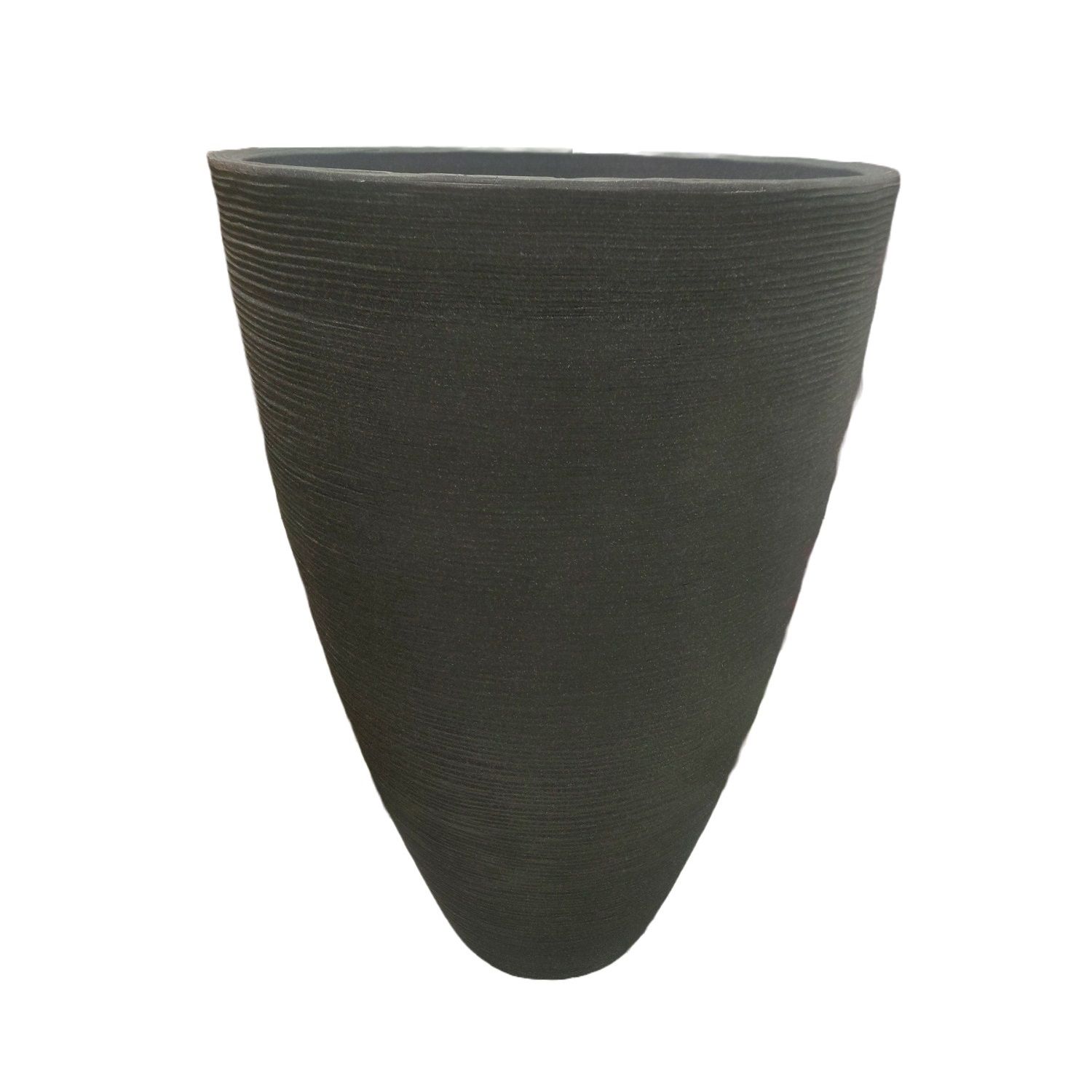 Flower Pot Ribbed Black (Y54192360)