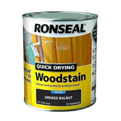 Ronseal Quick Drying Wood Stain Smoked Walnut Satin 750ml