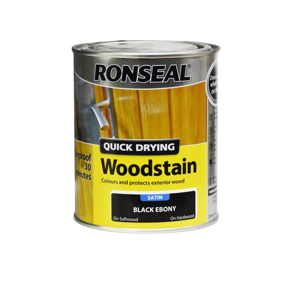 Ronseal Quick Drying Wood Stain Black Ebony 750ml
