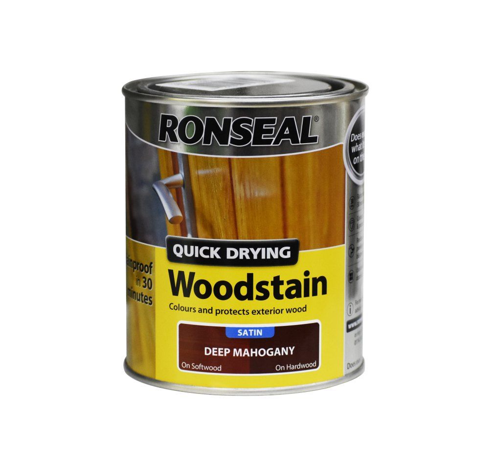 Ronseal Quick Drying Wood Stain Deep Mahogany 750ml